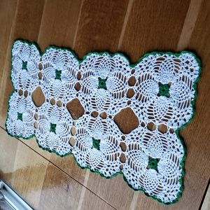 Handmade doili table runner